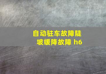 自动驻车故障陡坡缓降故障 h6